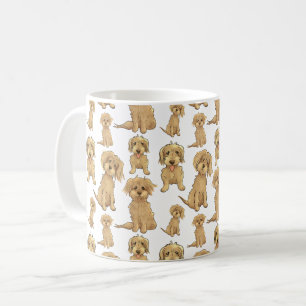 Hund Mönster Brown labradoodle goldendoodle Cute Kaffemugg
