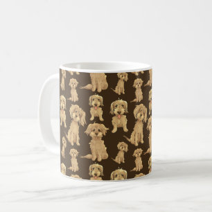 Hund Mönster Brown labradoodle goldendoodle Kaffemugg