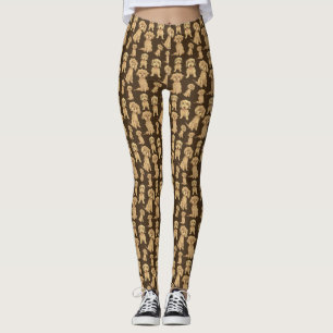 Hund Mönster Brown labradoodle goldendoodle Leggings