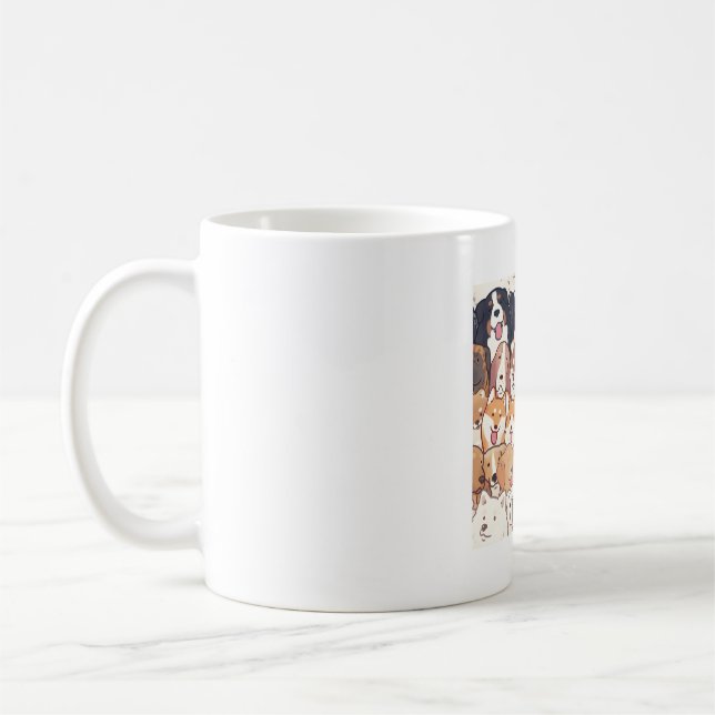 Hund mönster Magic Kaffemugg (Vänster)