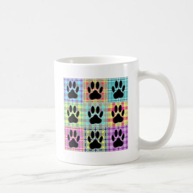 Hund Mönster Quilt Kaffemugg (Höger)