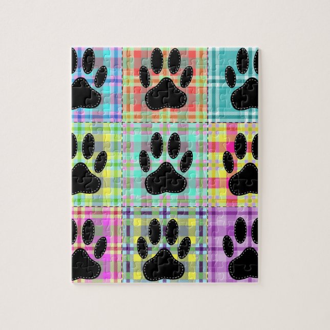 Hund Mönster Quilt Pussel (Vertikal)