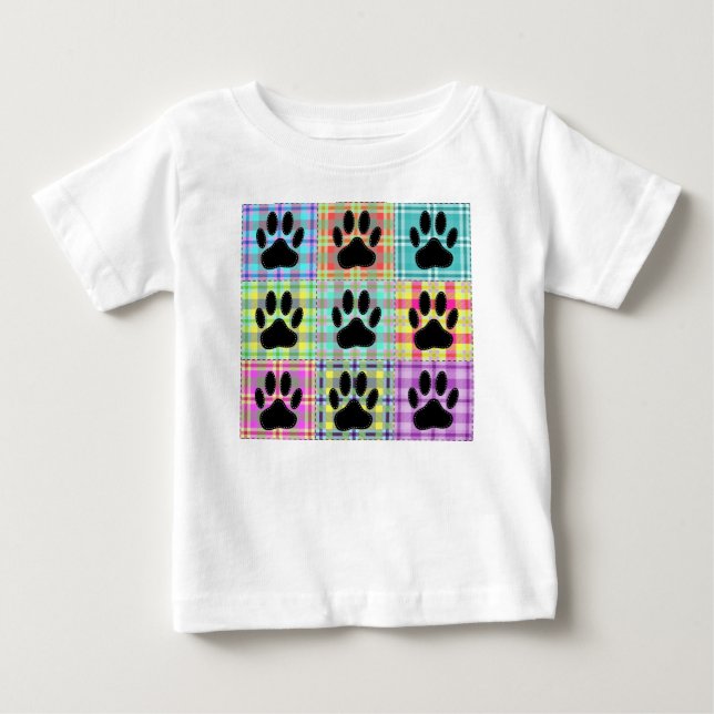 Hund Mönster Quilt T Shirt (Framsida)