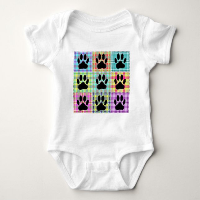 Hund Mönster Quilt T Shirt (Framsida)