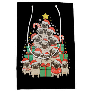 Hund Mops Julgran Jul Pappa Mamma Familj