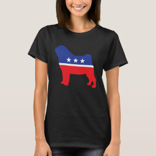 Hund Mops Politisk Symbol Valmaskot T Shirt