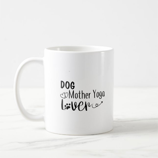 Hund Mor Yoga Älskare-Funny Kaffemugg (Vänster)