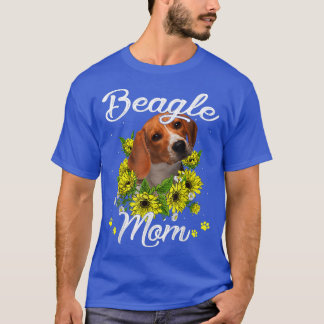 Hund Mors dag Gift Solrosbeagle Mamma T Shirt