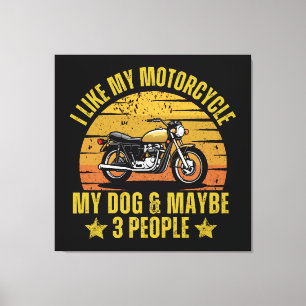 Hund Motorcykel Canvastryck