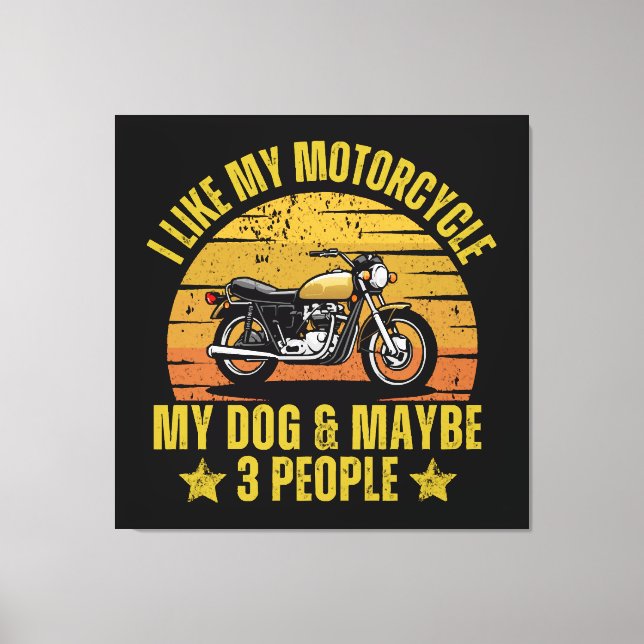 Hund Motorcykel Canvastryck (Framsida)