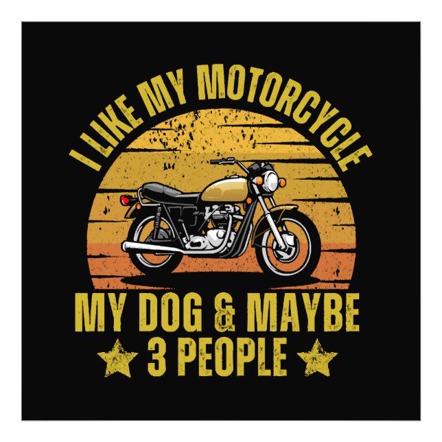 Hund Motorcykel Fototryck (Framsidan)
