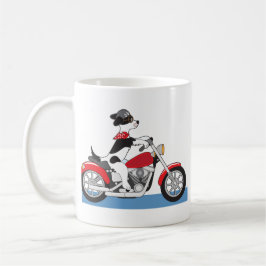 Hund motorcykel kaffemugg