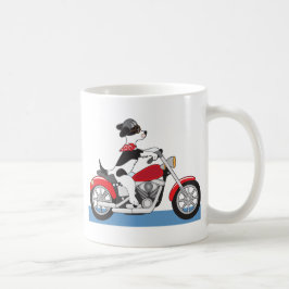Hund motorcykel kaffemugg