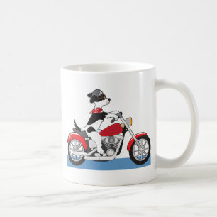 Hund motorcykel kaffemugg