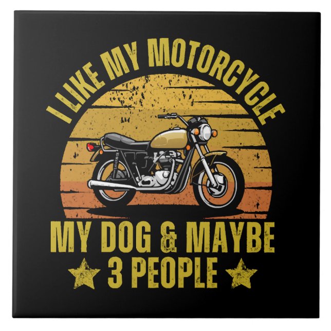Hund Motorcykel Kakelplatta (Framsidan)