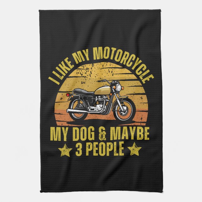 Hund Motorcykel Kökshandduk (Vertikal)