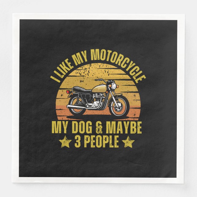 Hund Motorcykel Pappersservett (Framsida)
