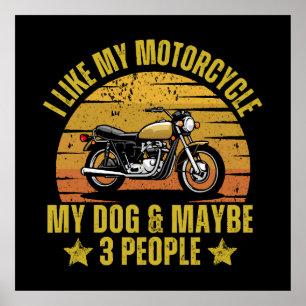 Hund Motorcykel Poster