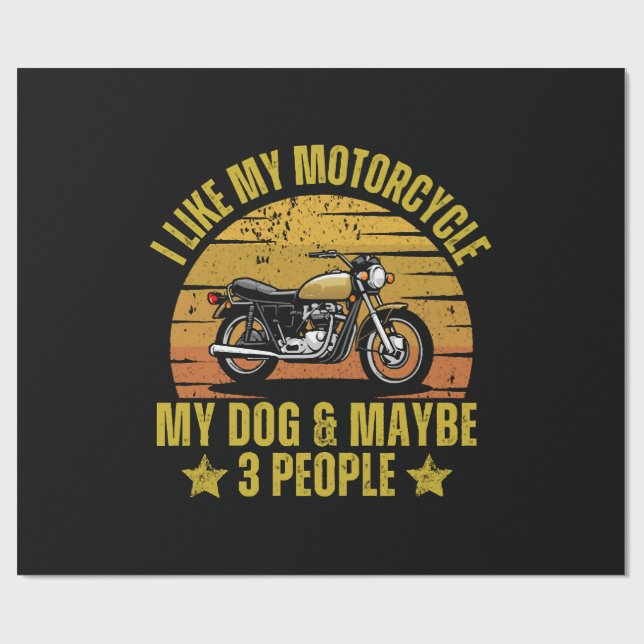 Hund Motorcykel Presentpapper (Platt)