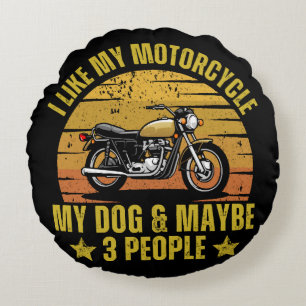 Hund Motorcykel Rund Kudde