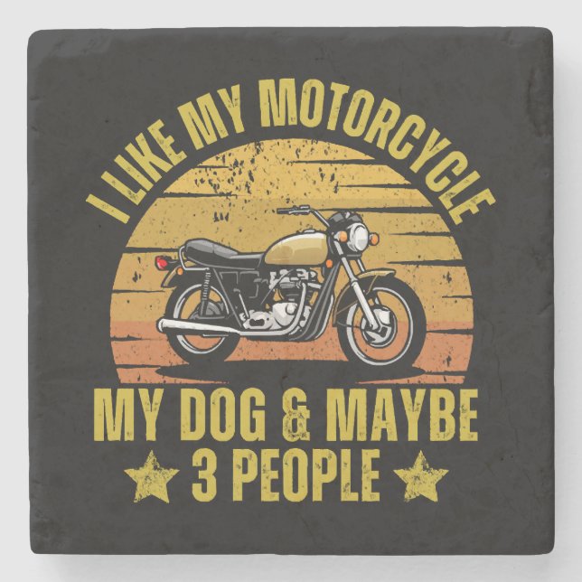 Hund Motorcykel Stenunderlägg (Framsidan)