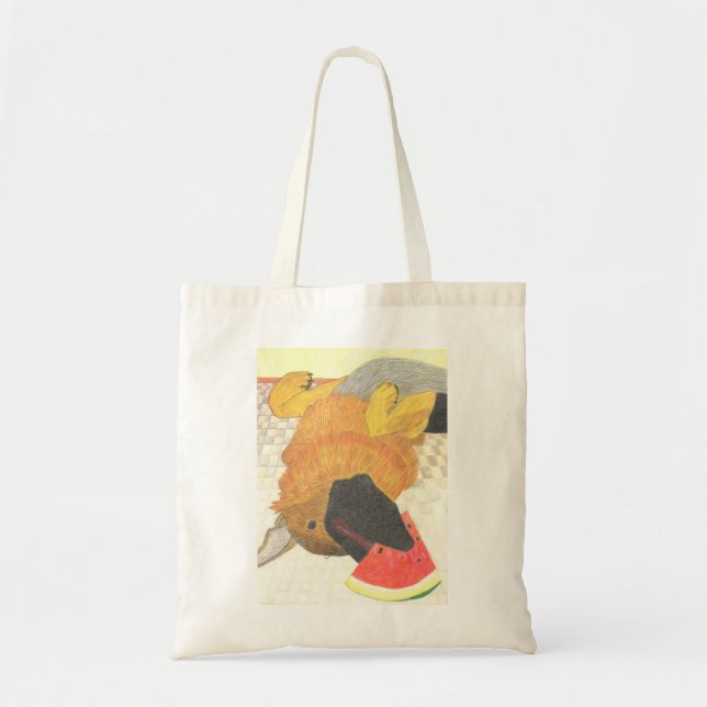 Hund, mun- och vattenmelonsäck tygkasse (Framsidan)