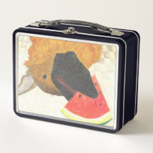 Hund munnen och vattenmelonet metall lunch box