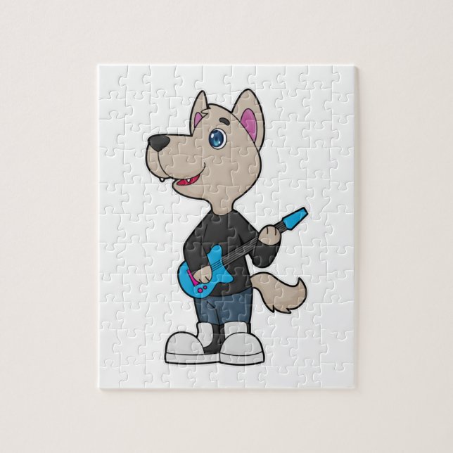 Hund Musician Guitar Music Pussel (Vertikal)