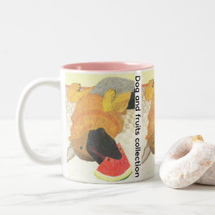 Hund Mut och vattenmelon Two-Tone-kaffe mugg