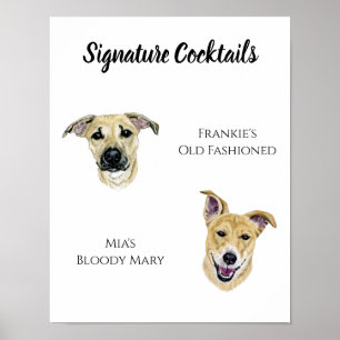 Hund Namnteckning Drag-tecken Poster