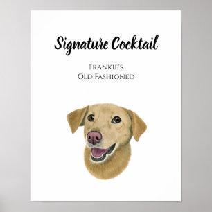 Hund Namnteckning Drag-tecken Poster
