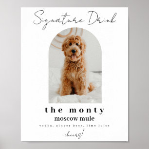 Hund Namnteckning Drinks Bröllop Pub-tecken Poster