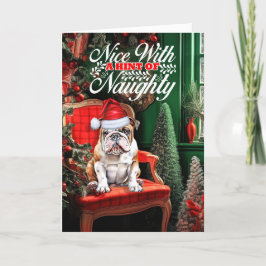 Hund Naughty eller Nice Helgkort