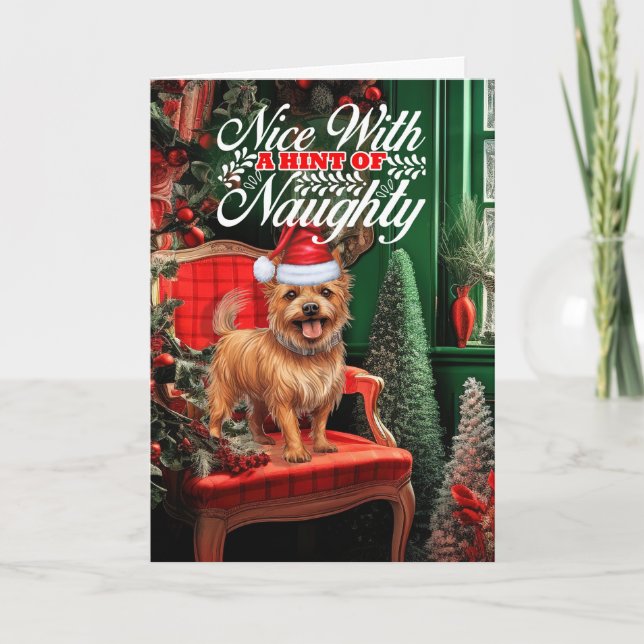Hund Naughty eller Nice i Australien Helgkort (Framsida)