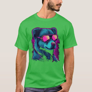 Hund Neon Färg-flicka T Shirt
