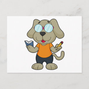Hund Nerd Bokglasögon Vykort