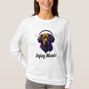 Hund njut av musik t shirt