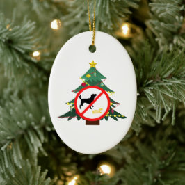 Hund No Pee Sign Julgransprydnad Keramik