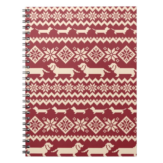 Hund Nordiska mönster illustration Anteckningsbok (Framsidan)