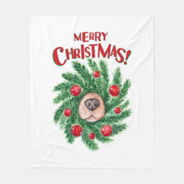 Hund Nose God jul Utandning Fleecefilt