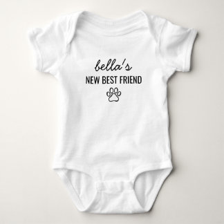 Hund Ny Bästa Vän Anpassat Husdjur Namn Baby Kropp T Shirt