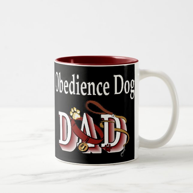Hund Obedience Pappa Två-Tonad Mugg (Höger)