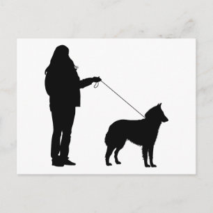 Hund och ägare vykort