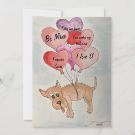 Hund och ballonger julkort