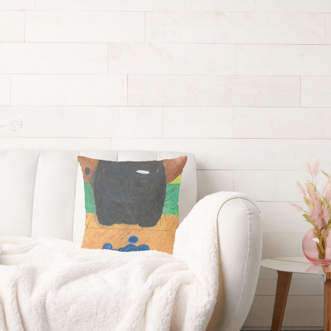 Hund och blåbärskudde kudde (Soffa)