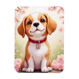 Hund och blommar magnet