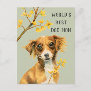 Hund och blommor Hund Mamma Mors dag Vykort