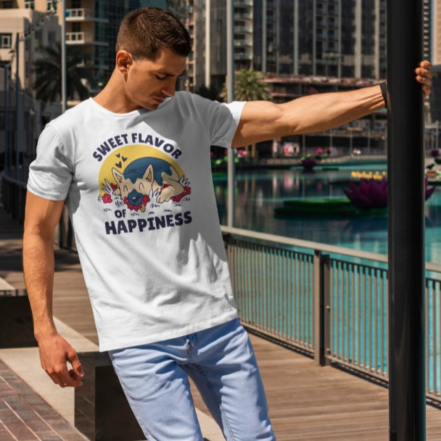 Hund och blommor lycka t shirt (Skapare uppladdad)