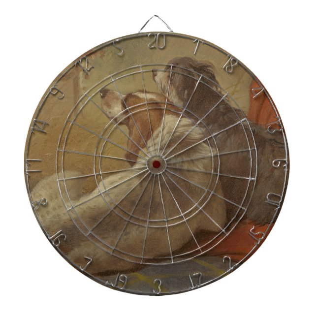 Hund och bojkollie (två Hundar) (djur) Darttavla (Framsidan)