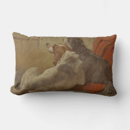 Hund och bojkollie (två Hundar) (djur) Lumbarkudde